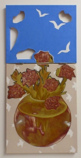 Par la fenêtre. Diptyque articulé  65 x 135. - visite d'atelier Dénuement. 2026