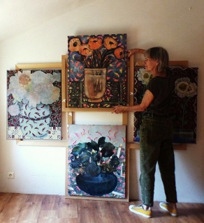 Prélude à une naissance. polyptyque 213 x 187. - visite d'atelier Dénuement. 2026