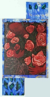 Roses 147 x 73. triptyque. - visite d'atelier Dénuement. 2026