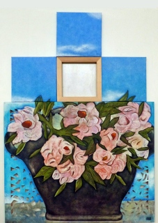 Au creux des nuages. polyptyque 140 x 100. - visite d'atelier Dénuement. 2026