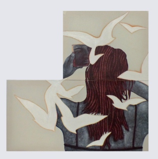 Le grand large. diptyque 100 x 100. - visite atelier. Le grand large 2026