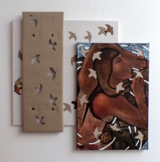 Tourbillon d'automne. Triptyque 100 x 104. - visite d'atelier.  Envol 2026